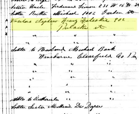 Joseph Goralski Passenger List