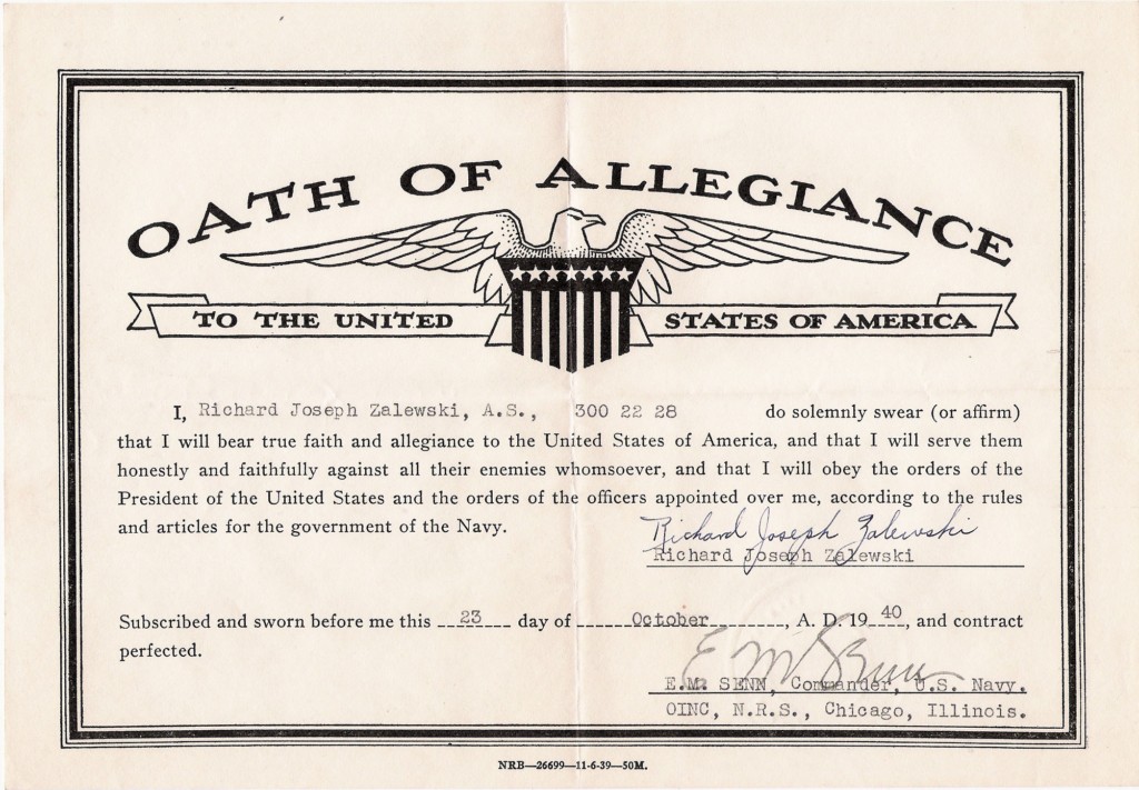 Oath of Allegiance (Click for larger). Thank you to all of those who have 