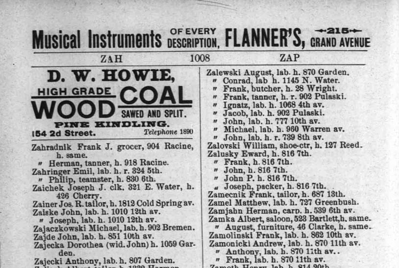 1892 Milwaukee City Directory